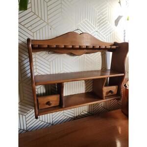 Vintage Pollinger Enterprises #278 Wall Mount Shelf w Spoon Slots Cottage Core